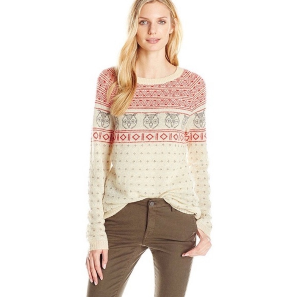 NWOT Woolrich Fair Isle Owl Print Sweater Large